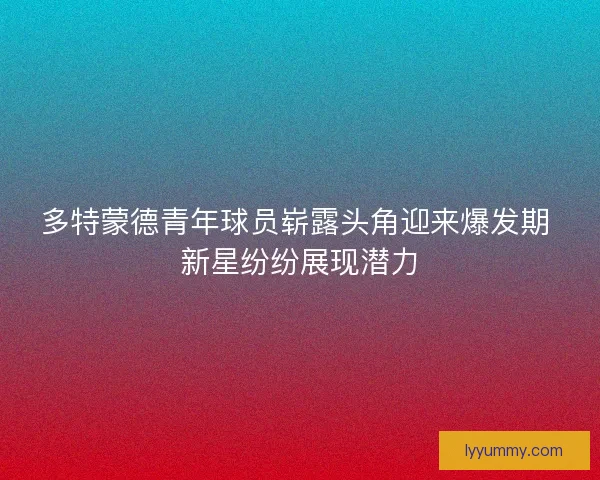 多特蒙德青年球员崭露头角迎来爆发期 新星纷纷展现潜力